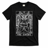 The Lovers Tarot Card Halloween Grim Reaper Gothic Horror T-Shirt - Black