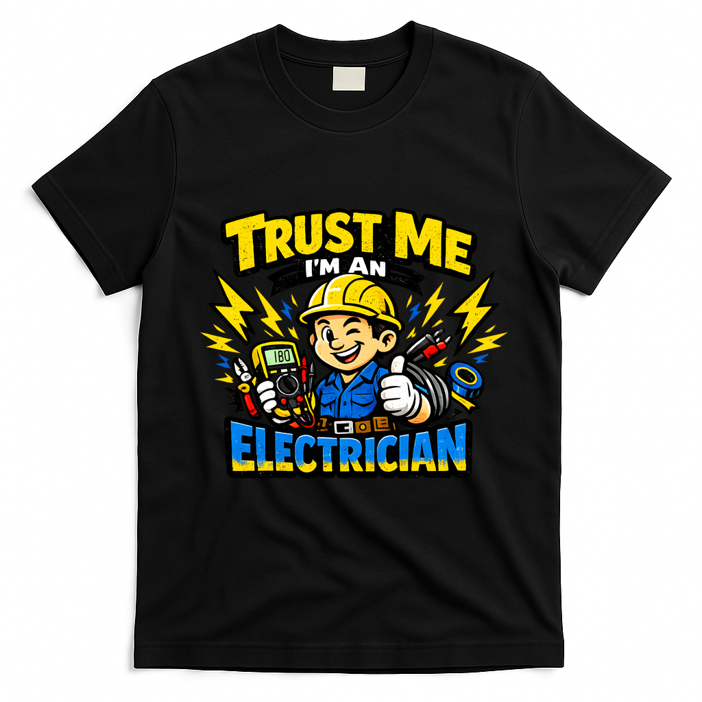 Trust Me I Am An Electrician T-Shirt - Black
