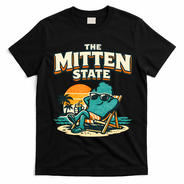 The Mitten State Funny Chillin T-Shirt - Black