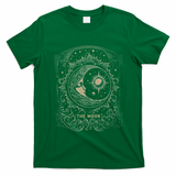 The Moon Tarot Card Goth Emo Occult Graphic Women T-Shirt - Irish Green