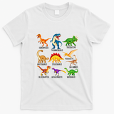 Types Of Dinosaurs Graphics Dino Identification T-Shirt - White