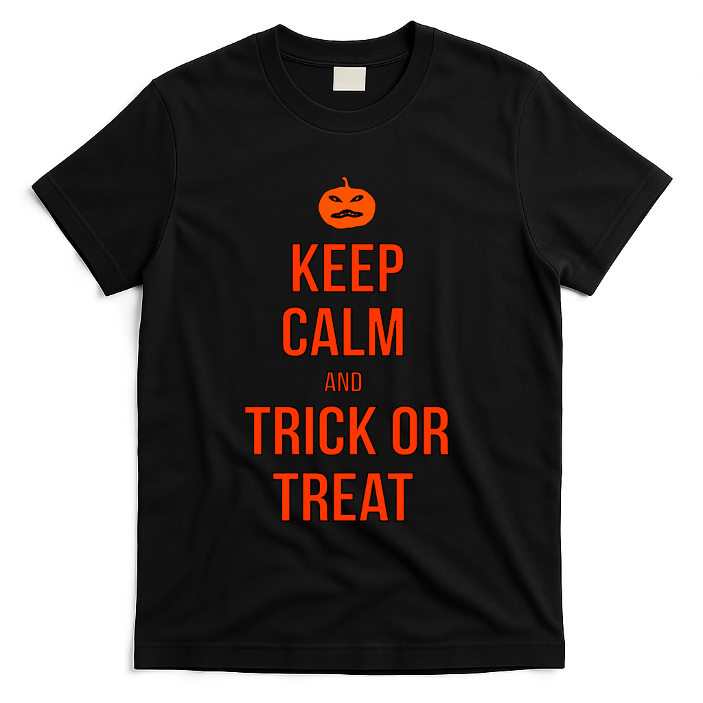 Keep Calm And Trick Or Treat T-Shirt - Black