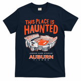 This Place Is Haunted Jordan Hare Stadium Football Team Lover T-Shirt - Navy Blue