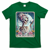 The Salty Bitch Tarot Card Skeleton T-Shirt - Irish Green