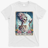 The Salty Bitch Tarot Card Skeleton T-Shirt - White