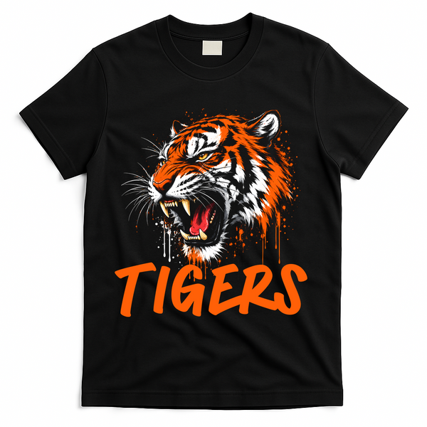 Tigers Sports Fan T-Shirt - Black