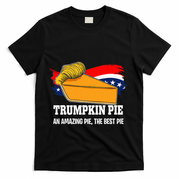 Thanksgiving Trumpkin Pumpkin Pie Donald Trump Political T-Shirt - Black