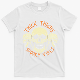 Thick Thighs & Spooky Vibes Halloween Costume T-Shirt - White