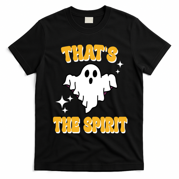 Thats The Spirit Funny Halloween Ghost T-Shirt - Black