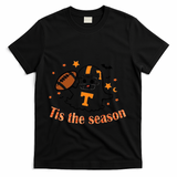 Tis The Season Halloween Football Ghost Tennessee Football T-Shirt - Black
