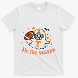 Tis The Season Halloween Football Ghost Tennessee Football T-Shirt - White
