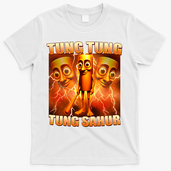 Tung Tung Tung Sahur Meme T-Shirt - White