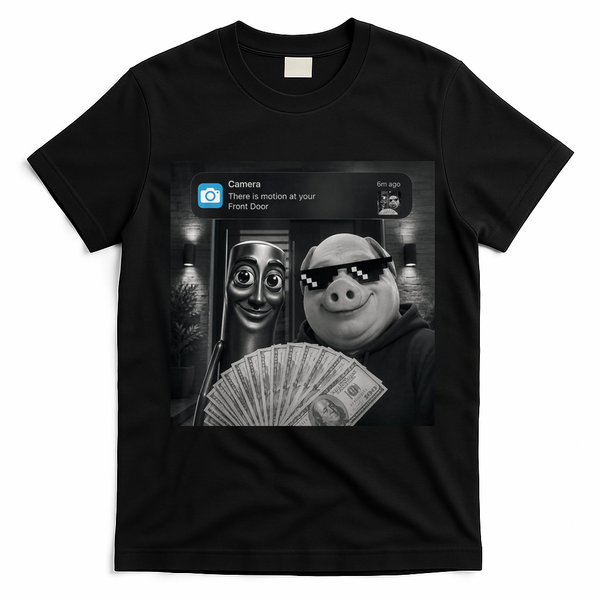 Tung Tung Tung Sahur John Pork Meme Brainrot T-Shirt - Black