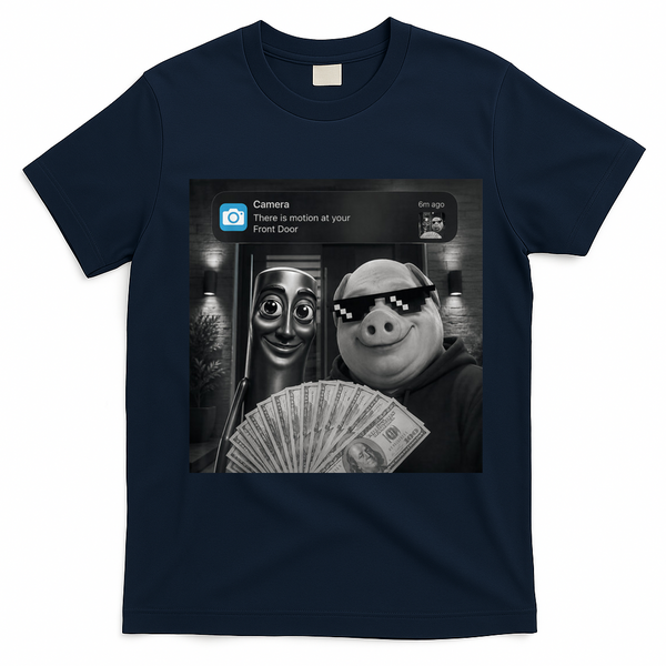 Tung Tung Tung Sahur John Pork Meme Brainrot T-Shirt - Navy Blue