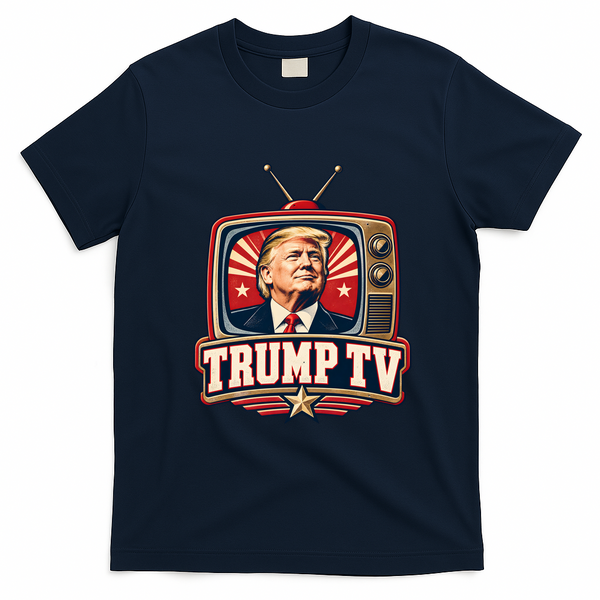 Trump TV Vintage Retro Style T-Shirt - Navy Blue