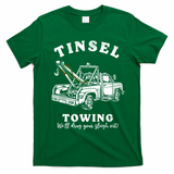 Tinsel Towing We'll Drag The Sleigh Out T-Shirt - Irish Green