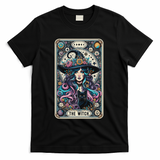 The Witch Cat Tarot Card Witch Vintage Gothic Halloween T-Shirt - Black