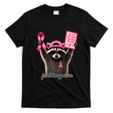 Together We Fight We Win Breast Cancer Raccoon T-Shirt - Black
