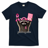 Together We Fight We Win Breast Cancer Raccoon T-Shirt - Navy Blue