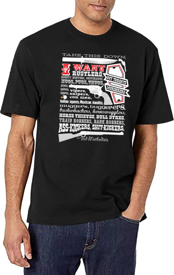Take This Down. I Want... (Blazing Saddles) Black T-Shirt - White