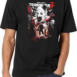 Terrifier 3 Heads Will Roll Black T-Shirt - White