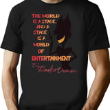 The World Is A Stage The Radio Demon Hazbin Hotel Black T-Shirt - Black