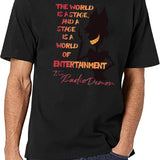 The World Is A Stage The Radio Demon Hazbin Hotel Black T-Shirt - White