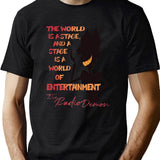 The World Is A Stage The Radio Demon Hazbin Hotel Black T-Shirt - Green