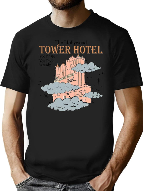 Tower Hotel Your Room is Ready Est 1994 Tower of Terror Family Matching Black T-Shirt - Black