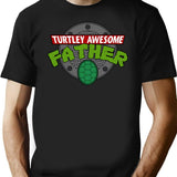Turtley Awesome Father Awesome Fathers Day Black T-Shirt - Black