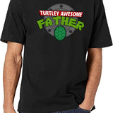 Turtley Awesome Father Awesome Fathers Day Black T-Shirt - White