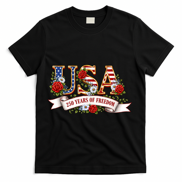 USA 250 Years Of Freedom T-Shirt - Black