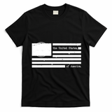 USA Flag Redacted Sarcastic United States Of America T-Shirt - Black