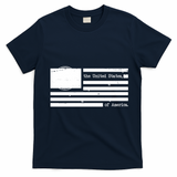USA Flag Redacted Sarcastic United States Of America T-Shirt - Navy Blue