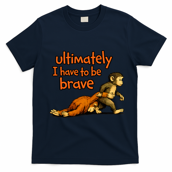 Ultimately I Have To Be Brave Monkey Punch T-Shirt - Navy Blue