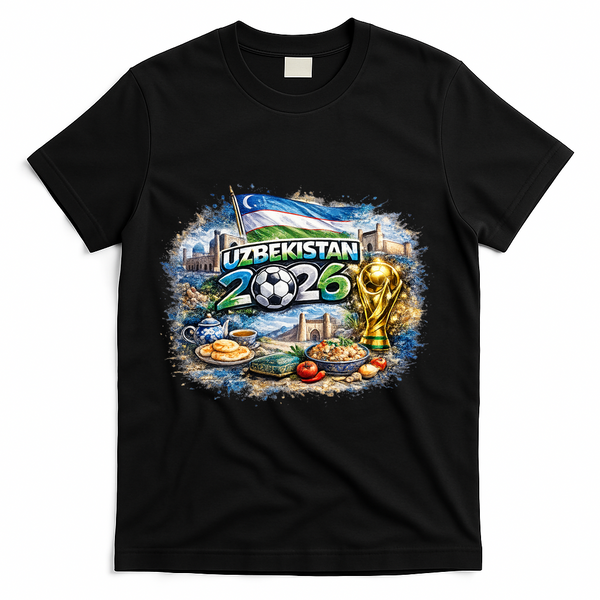 UZBEKISTAN North America Soccer Tournament 2026 T-Shirt - Black