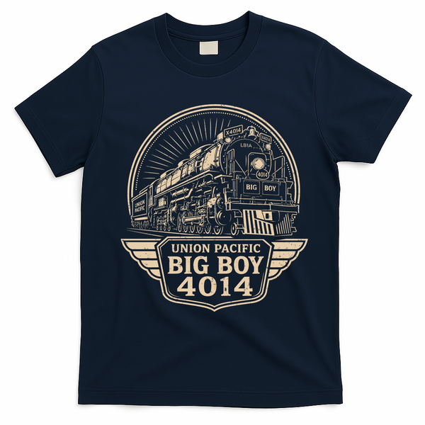 Union Pacific 4014 Big Boy Vintage Steam Engine T-Shirt - Navy Blue