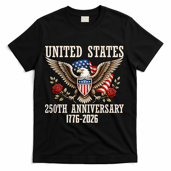 United States 250th Anniversary 1776-2026 T-Shirt - Black