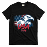USA Soccer 2026 Eagle And Flag  T-Shirt - Black