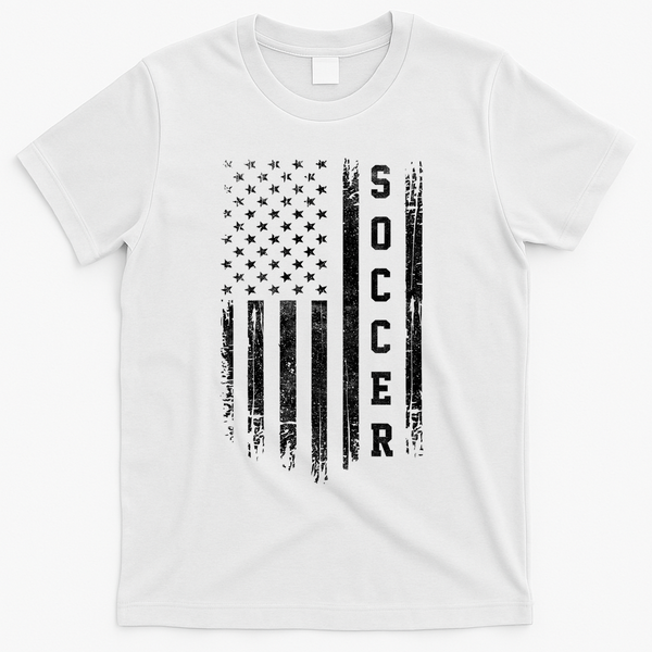 USA Soccer Fan American Flag T-Shirt - White