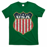 USA Vintage White Cool USA Flag Vintage T-Shirt - Green