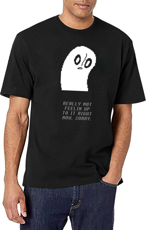 Undertale - Napstablook Black T-Shirt - White