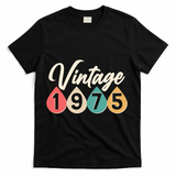 Vintage 1975 50th Birthday Retro Teardrop Design T-Shirt - Black