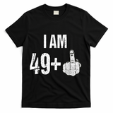 Vintage 1969 50th Birthday Shirt I Am 49 Plus Middle Finger T-Shirt - Black