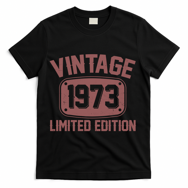 Vintage 1973 Limited Edition 50th Birthday T-Shirt - Black
