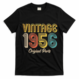 Vintage 1956 Original Parts Retro 70th Birthday  T-Shirt - Black