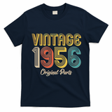 Vintage 1956 Original Parts Retro 70th Birthday  T-Shirt - Navy Blue