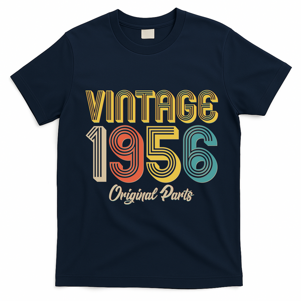 Vintage 1956 Original Parts Retro 70th Birthday  T-Shirt - Navy Blue
