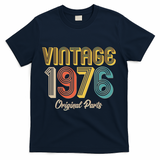Vintage 1976 Original Parts Retro 50th Birthday  T-Shirt - Navy