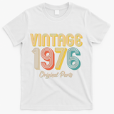 Vintage 1976 Original Parts Retro 50th Birthday  T-Shirt - White